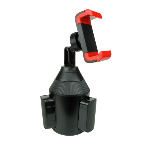 Red Clipped Universal Cell Phone Mount for Any Cup Holder